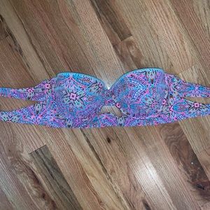 colorful strapless swimsuit top